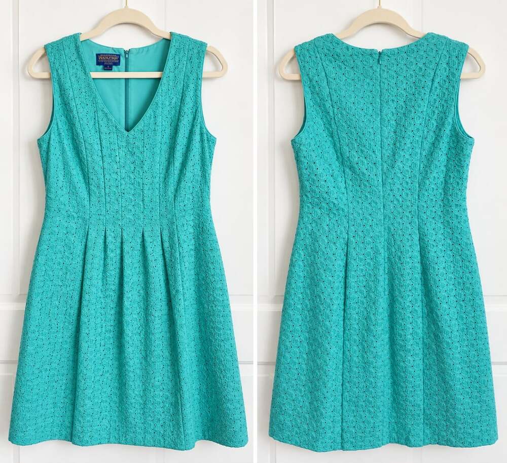 Pendleton Cotton Eyelet Dress in Aqua Sky Size 12